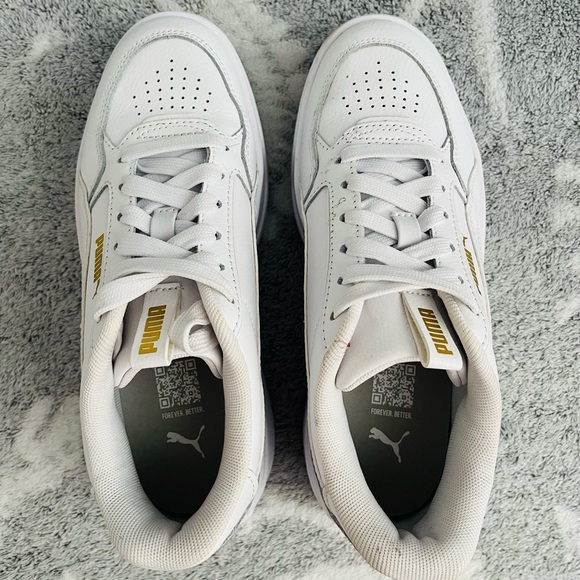 final price ✨ PUMA women's karmen rebelle white + gold chunky sneakers size 6.5 - Picture 6 of 10